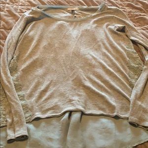 Bordeaux by Anthropologie Lace t shirt small